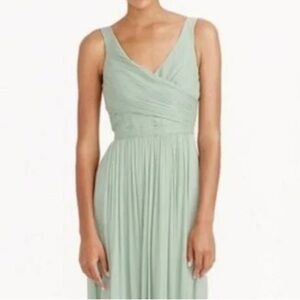 JCrew Bridesmaid Chiffon Light Green Size 12 Short Dress